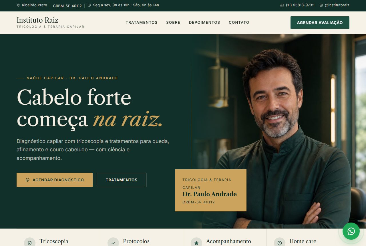 Prévia do site Folículo
